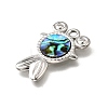 304 Stainless Steel Pave Natural Paua Shell Pendants STAS-C122-21F-01P-2