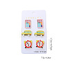 3 Pairs Back-to-school Acrylic Stud Earrings FS-WGAA197-20-1