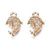 Brass Micro Pave Clear Cubic Zirconia Charms KK-S359-091-RS-2