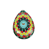 Mosaic Printed Glass Cabochons GGLA-N002-18x25-G-2