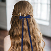 Big Bowknot Polyester Alligator Hair Clips AJEW-CP0008-39C-5
