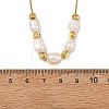 Natural Cultured Freshwater Pearl Rice Beaded Necklaces with Brass Round Snake Chains NJEW-JN06399-4