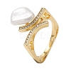 Natural Pearl Finger Rings RJEW-P113-05G-1