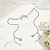 1Pc Alloy Tassel Face Chains with Glass Beads NJEW-GA0001-12-4