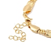 Rack Plating Brass Rectangle Link Chain Necklace with Ball Chains for Women NJEW-F311-01G-3