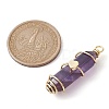 Natural Amethyst Copper Wire Wrapped Pointed Pendants PALLOY-JF02462-02-2