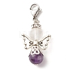 Natural Amethyst Pendant Decorations HJEW-JM00599-03-1