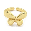 Butterfly Brass Cuff Rings RJEW-L113-011G-2