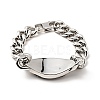 Tarnish Resistant 304 Stainless Steel Rhombus Link Bracelet with Curb Chains for Men Women BJEW-E009-22P-2