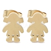 PVD Vacuum Plating 304 Stainless Steel Stud Earrings for Women EJEW-A048-39B-G-1