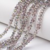 Electroplate Transparent Glass Beads Strands X-EGLA-A034-T4mm-S19-1
