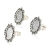 Vintage Adjustable Iron Finger Ring Components Alloy Cabochon Bezel Settings X-PALLOY-Q300-09AS-NR-5