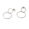304 Stainless Steel Interlocking Ring Dangle Stud Earrings for Women EJEW-G289-10P-1