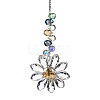 Glass Flower Hanging Suncatchers HJEW-C009-01E-1