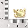 Rack Plating Brass Micro Pave Clear Cubic Zirconia with Enamel Charms KK-G515-16G-4