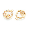 Brass Micro Pave Cubic Zirconia Pendants KK-N263-78C-G-2