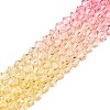Gradient Color Baking Paint Glass Bead Strands DGLA-A039-T4mm-A02-4