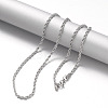 304 Stainless Steel Rope Chain Necklaces NJEW-F195-05A-P-2