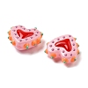 Painted Glass Beads Bumpy Beads Heart X-LAMP-V001-07C-3
