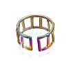 304 Stainless Steel Rectangle Cuff Ring RJEW-N038-086-3