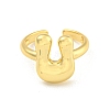Brass Letter Open Cuff Rings for Women RJEW-G313-01U-G-2
