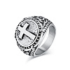 Stainless Steel Cross Signet Rings PW-WG22383-06-1