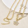 Brass Pave Cubic Zirconia Flower Pendant Necklaces NJEW-C121-04B-G-1