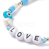 Love Word Acrylic & Heishi Polymer Clay Beaded Stretch Bracelets BJEW-TA00069-02-4