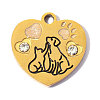 304 Stainless Steel with Black Enamel Charms SA-OY001-96G-1