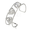 Non-Tarnish 304 Stainless Steel Wide Textured Open Cuff Bangles BJEW-Q348-05P-04-1
