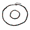 Bohemian Style Coconut Shell with Synthetic Turquoise Rondelle Beaded Necklaces & Bracelets Sets FS-WG8D889-05-2