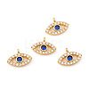 Brass Micro Pave Cubic Zirconia Charms LS-ZIRC-G169-07G-1