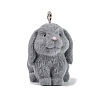 Animal Theme Flocky Opaque Resin Pendants RESI-H042-01P-18-1