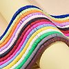 14 Strands 14 Colors Flat Round Handmade Polymer Clay Beads CLAY-SZ0001-14-6