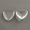 Transparent Glass Heart Cabochons GGLA-R021-23mm-1