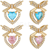 8Pcs 2 Colors Brass Micro Pave Cubic Zirconia Pendants KK-BBC0019-71-1