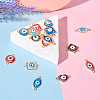 32Pcs 16 Styles Evil Eye Zinc Alloy Epoxy Resin Connector Charms ENAM-TA0001-33-6