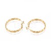 Oval Brass Hoop Earrings EJEW-T047-97G-3