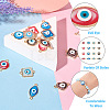 32Pcs 16 Styles Evil Eye Zinc Alloy Epoxy Resin Connector Charms ENAM-TA0001-33-5