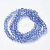 Electroplate Transparent Glass Beads Strands EGLA-A034-T3mm-F19-2