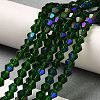 Transparent Electroplate Glass Beads Strands EGLA-A039-T3mm-L25-4