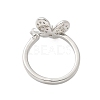 Flower Brass Micro Pave Cubic Zirconia Cuff Cup Peg Ring Settings KK-K297-23P-3