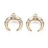 Brass Micro Pave Clear Cubic Zirconia Charms KK-Q764-011-1