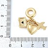 Rack Plating Brass Clear Cubic Zirconia European Dangle Charms LS-KK-P287-18B-G-3