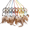 Chicken Feather Handmade Woven Net/Web with Feather Big Pendants AJEW-S080-003-1