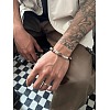 Natural Tiger Eye & Stainless Steel Nugget Beaded Bracelets WG37350-01-5