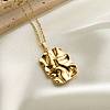 304 Stainless Steel Textured Pendant Necklaces for Women WG28923-04-1