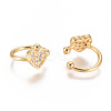 Golden Plated Brass Micro Pave Cubic Zirconia Cuff Earrings EJEW-L244-41G-2