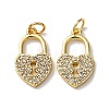 Brass Micro Pave Clear Cubic Zirconia Pendants KK-A270-03D-G-1