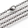 Iron Rolo Chains Necklace Making MAK-R015-45cm-B-1